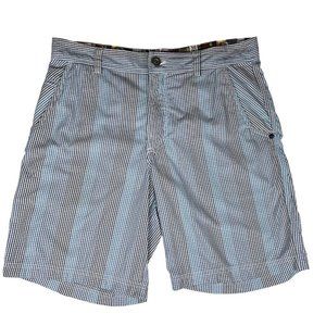 Lululemon Athletica Shorts Mens 34 Blue White Small Check 9" inseam